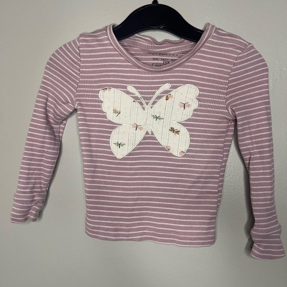 Penelope Mack Other - Penelope Mack Organic Cotton 2 Butterfly Print Shirt Bundle Girls Size 24 Months